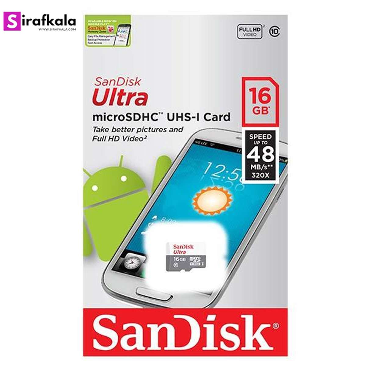 کارت حافظه microSDHC سن دیسک مدل Ultra کلاس 10 استاندارد UHS-I U1