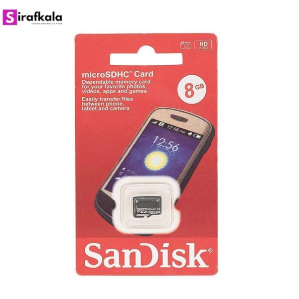 microsdhc sandisk 600x600 - کارت حافظه‌ microSDHC sandisk سرعت 70MBps ظرفیت 8G