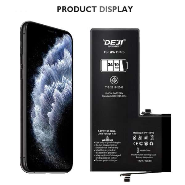 باتری آیفون 11pro تقویت شده با ظرفیت 3410 میلی آمپر ساعت مدل Deji-11pro